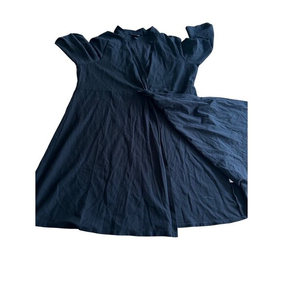 Vintage Eileen Fisher Gordian Knot Tie Clasp Open Front Dress Lightweight Size L - Picture 4 of 13